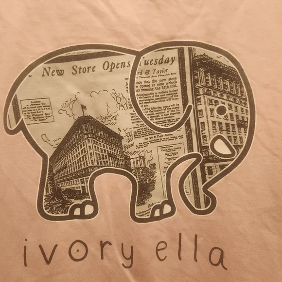 Ivory Ella Light Pink Graphic Long sleeve T-Shirt size S - Picture 6 of 6
